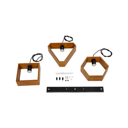 ELISE 999-0034 Μοντέρνο Κρεμαστό Φωτιστικό Οροφής με Ντουί 3 x E27 AC 220-240V IP20 - Καφέ & Μαύρο - Μ74 x Π9 x Υ40