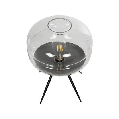 JAVAN 999-0036 Μοντέρνο Επιτραπέζιο Φωτιστικό Πορτατίφ με Ντουί 1 x E27 AC 220-240V IP20 - Διάφανο & Μαύρο - Μ30 x Π30 x Υ40