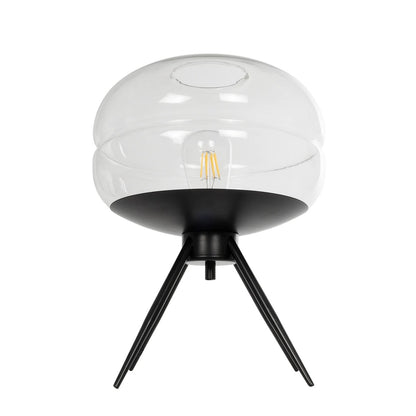 JAVAN 999-0036 Μοντέρνο Επιτραπέζιο Φωτιστικό Πορτατίφ με Ντουί 1 x E27 AC 220-240V IP20 - Διάφανο & Μαύρο - Μ30 x Π30 x Υ40