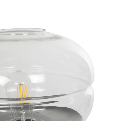 JAVAN 999-0036 Μοντέρνο Επιτραπέζιο Φωτιστικό Πορτατίφ με Ντουί 1 x E27 AC 220-240V IP20 - Διάφανο & Μαύρο - Μ30 x Π30 x Υ40