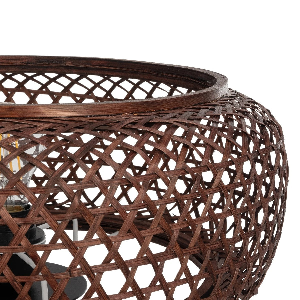 ZORION 999-0040 Vintage Επιτραπέζιο Φωτιστικό Πορτατίφ Μονόφωτο 1 x E27 IP20 Καφέ Ξύλο με Μαύρο Μέταλλο - Μ40 x Π40 x Υ43.5