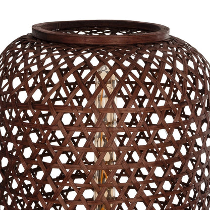 CURACAO 999-0041 Μοντέρνο Επιδαπέδιο Φωτιστικό Μονόφωτο 1 x E27 IP20 Μαύρο Μέταλλο με Καφέ Ξύλο - Μ30 x Π30 x Υ165