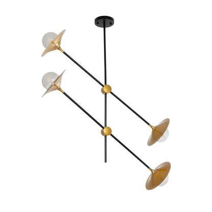 JOLIET 999-0044 Μοντέρνο Φωτιστικό Οροφής Πλέγμα Πολύφωτο 4 x G9 IP20 Μαύρο & Χρυσό Μέταλλο - Μ93 x Π20 x Υ106