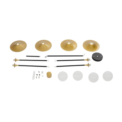 JOLIET 999-0044 Μοντέρνο Φωτιστικό Οροφής Πλέγμα Πολύφωτο 4 x G9 IP20 Μαύρο & Χρυσό Μέταλλο - Μ93 x Π20 x Υ106