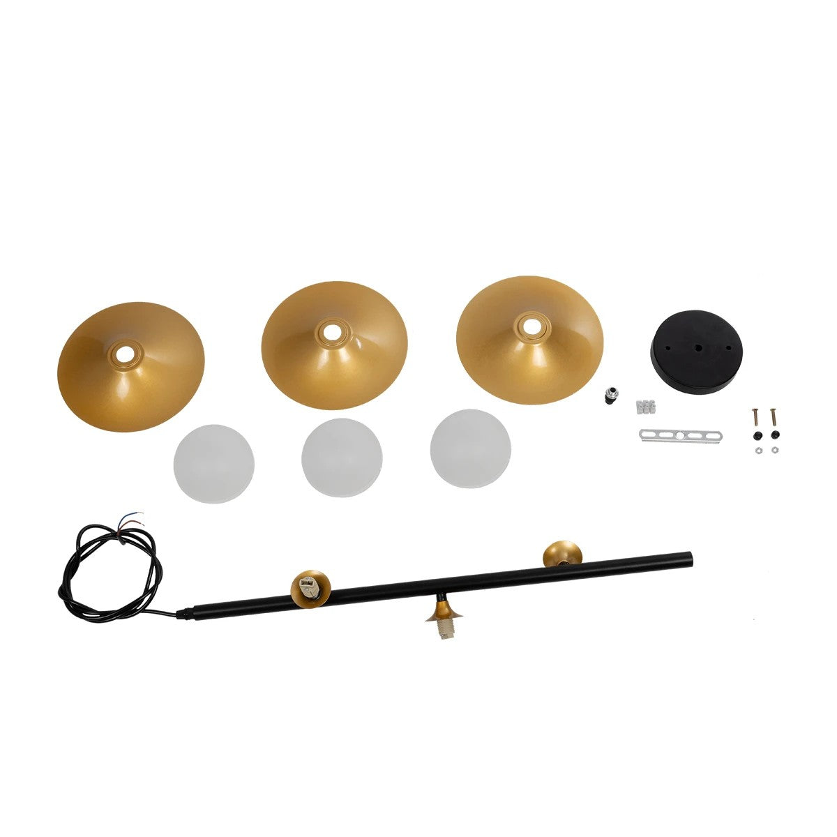 JOLIET 999-0046 Μοντέρνο Κρεμαστό Φωτιστικό Οροφής με Ντουί 3 x G9 AC 220-240V IP20 - Μαύρο & Χρυσό - Μ27 x Π27 x Y62