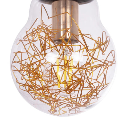 LAMP 999-0056 Μοντέρνο Κρεμαστό Φωτιστικό Οροφής με Ντουί 1 x E27 AC 220-240V IP20 - Διάφανο, Χρυσό & Ασημί - Μ15 x Π15 x Υ27