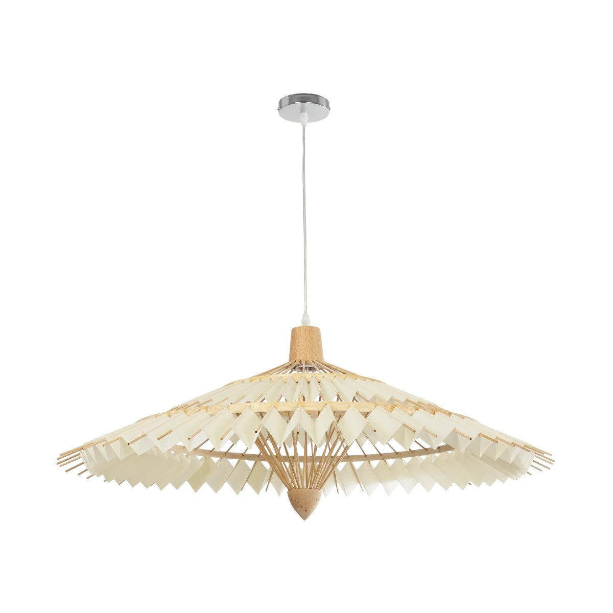 VENTALIA 999-0066 Boho Κρεμαστό Φωτιστικό Οροφής με Ντουί 1 x E27 AC 220-240V IP20 - Μπεζ - Μ83 x Π83 x Υ36