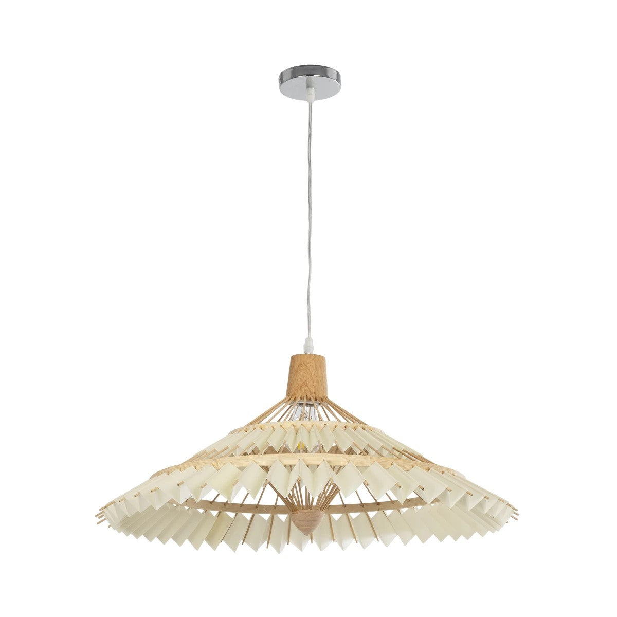 VENTALIA 999-0067 Boho Κρεμαστό Φωτιστικό Οροφής με Ντουί 1 x E27 AC 220-240V IP20 - Μπεζ - Μ60 x Π60 x Υ30