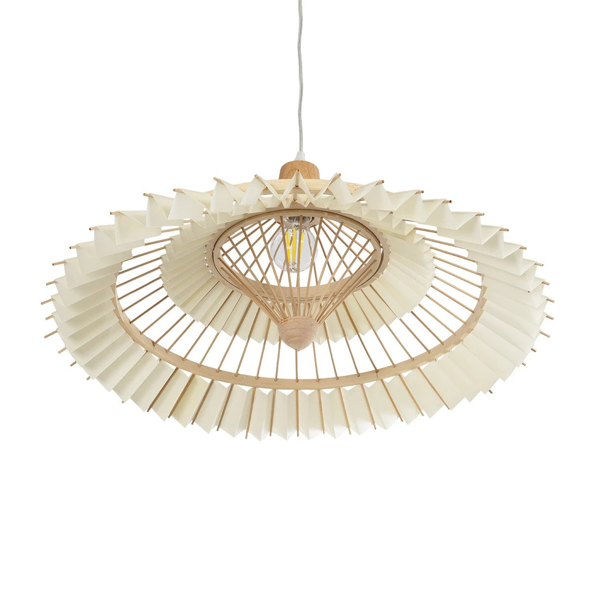 VENTALIA 999-0067 Boho Κρεμαστό Φωτιστικό Οροφής με Ντουί 1 x E27 AC 220-240V IP20 - Μπεζ - Μ60 x Π60 x Υ30