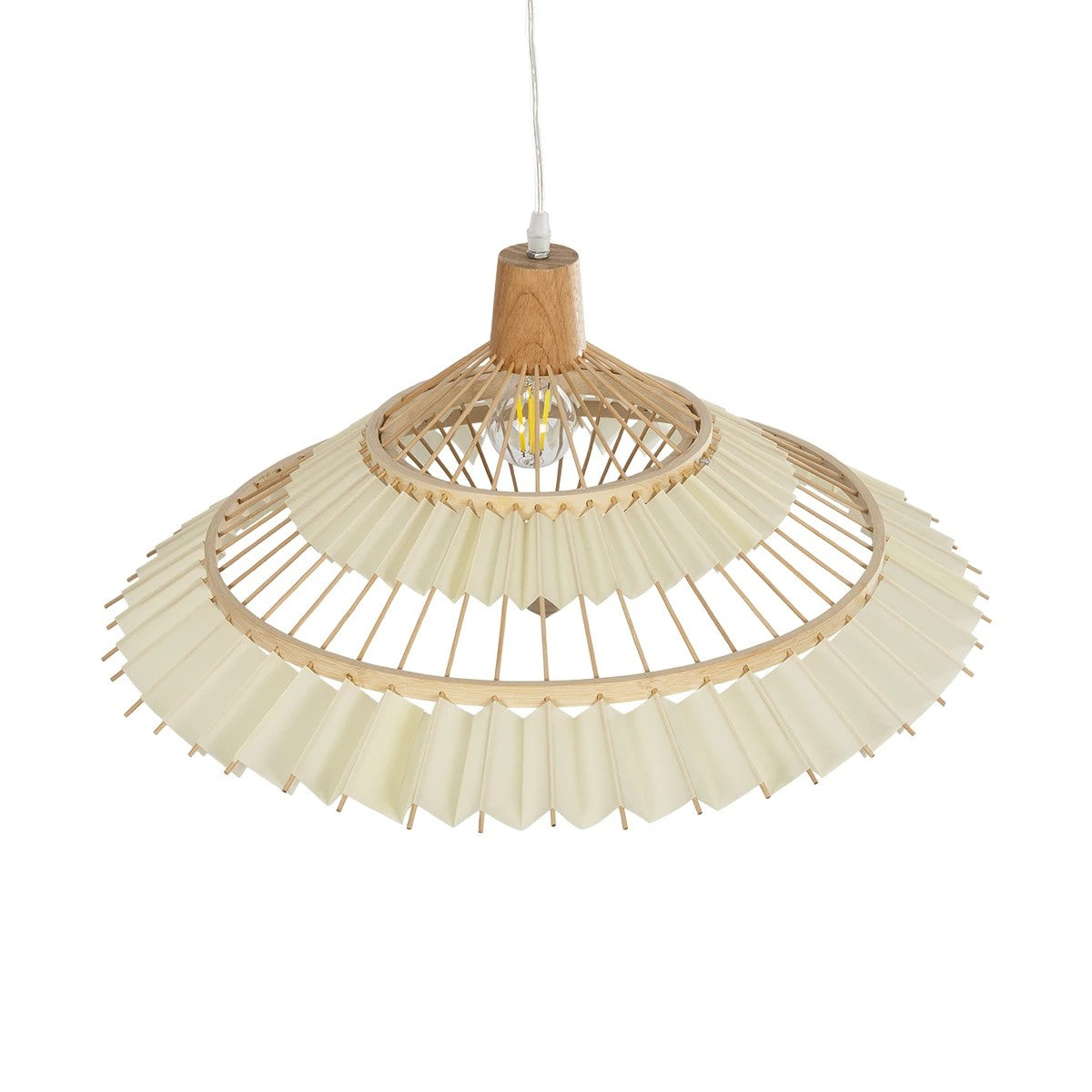 VENTALIA 999-0067 Boho Κρεμαστό Φωτιστικό Οροφής με Ντουί 1 x E27 AC 220-240V IP20 - Μπεζ - Μ60 x Π60 x Υ30