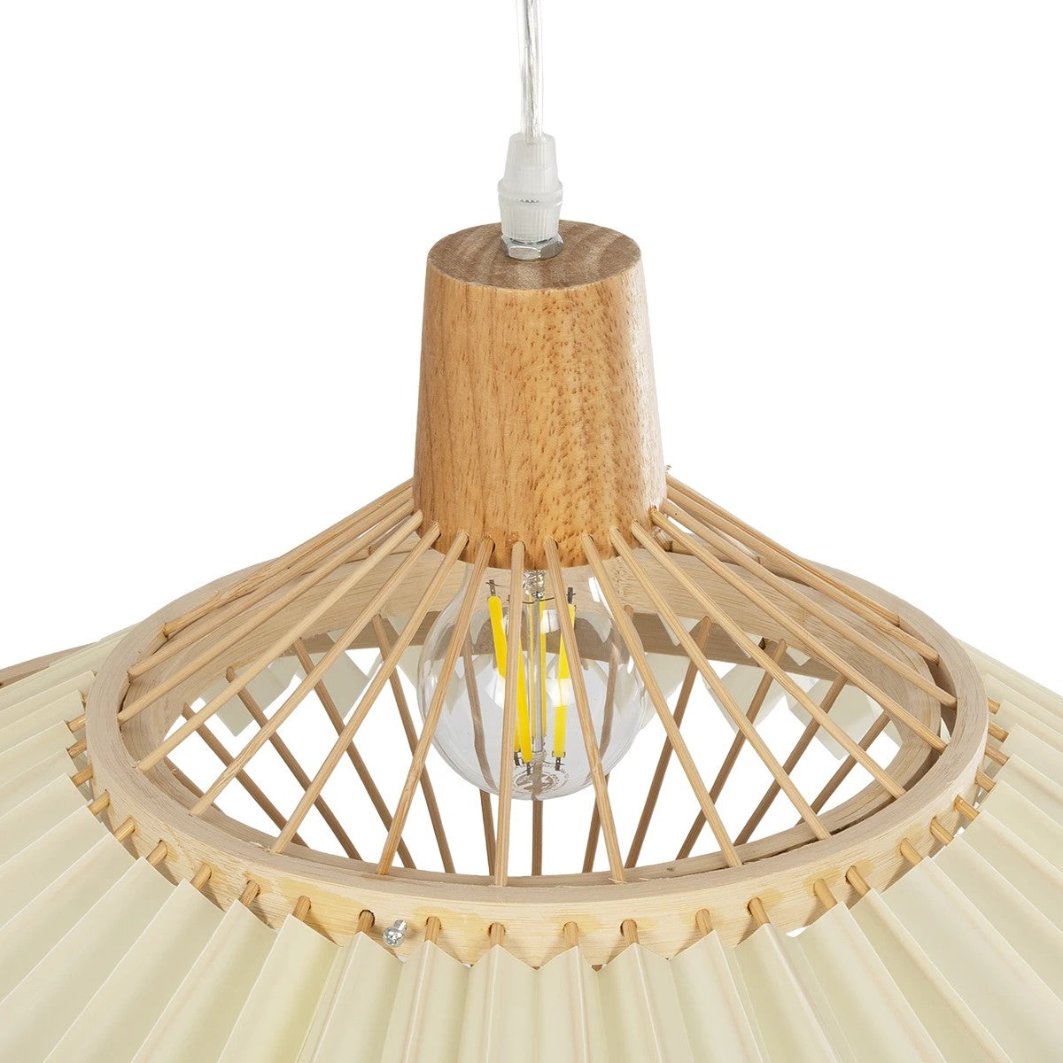VENTALIA 999-0067 Boho Κρεμαστό Φωτιστικό Οροφής με Ντουί 1 x E27 AC 220-240V IP20 - Μπεζ - Μ60 x Π60 x Υ30