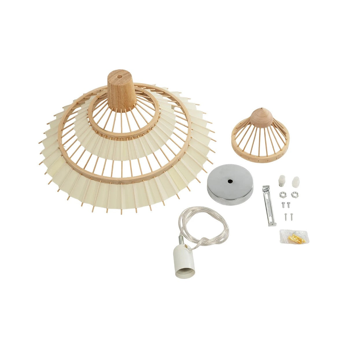 VENTALIA 999-0068 Boho Κρεμαστό Φωτιστικό Οροφής με Ντουί 1 x E27 AC 220-240V IP20 - Μπεζ - Μ40 x Π40 x Y23