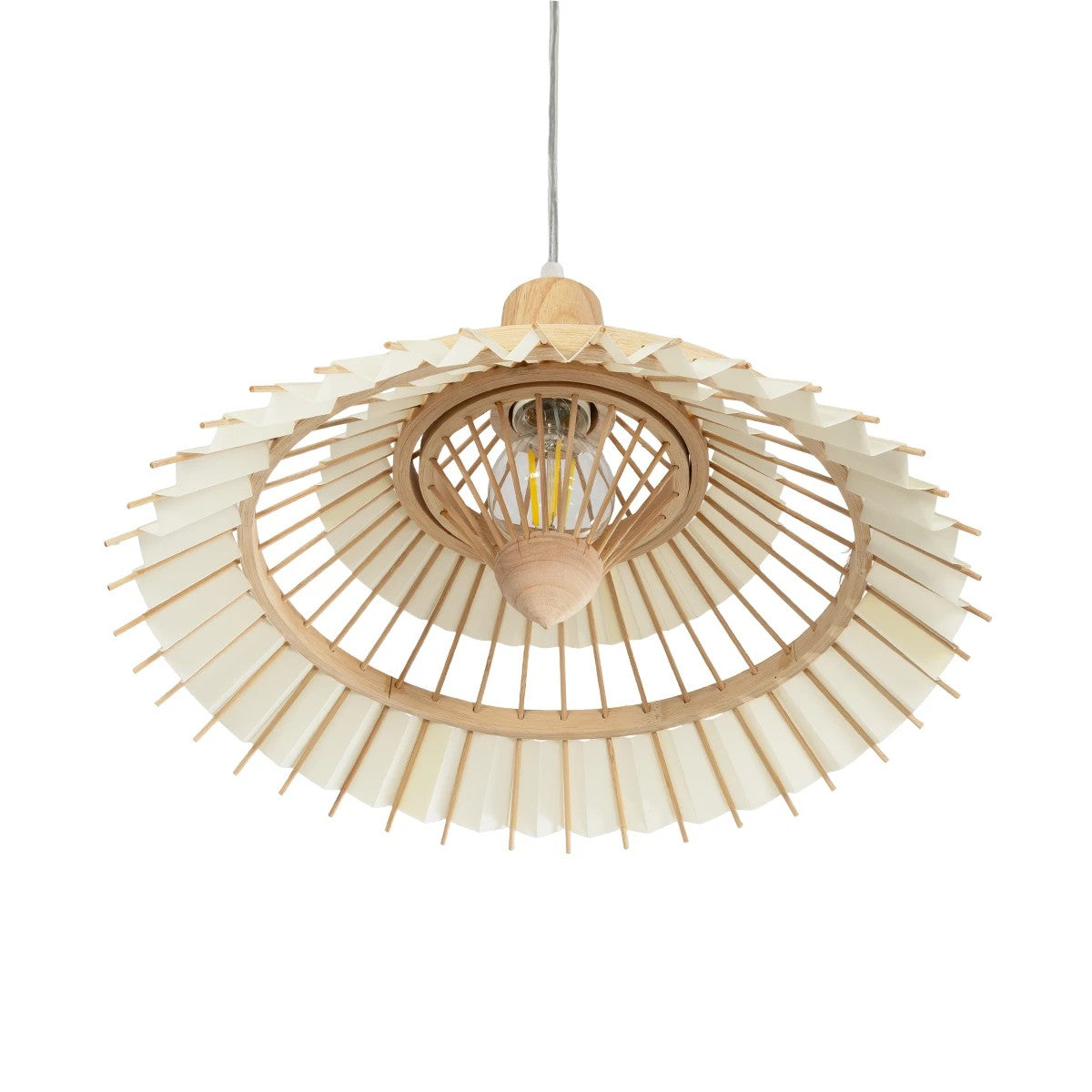 VENTALIA 999-0068 Boho Κρεμαστό Φωτιστικό Οροφής με Ντουί 1 x E27 AC 220-240V IP20 - Μπεζ - Μ40 x Π40 x Y23