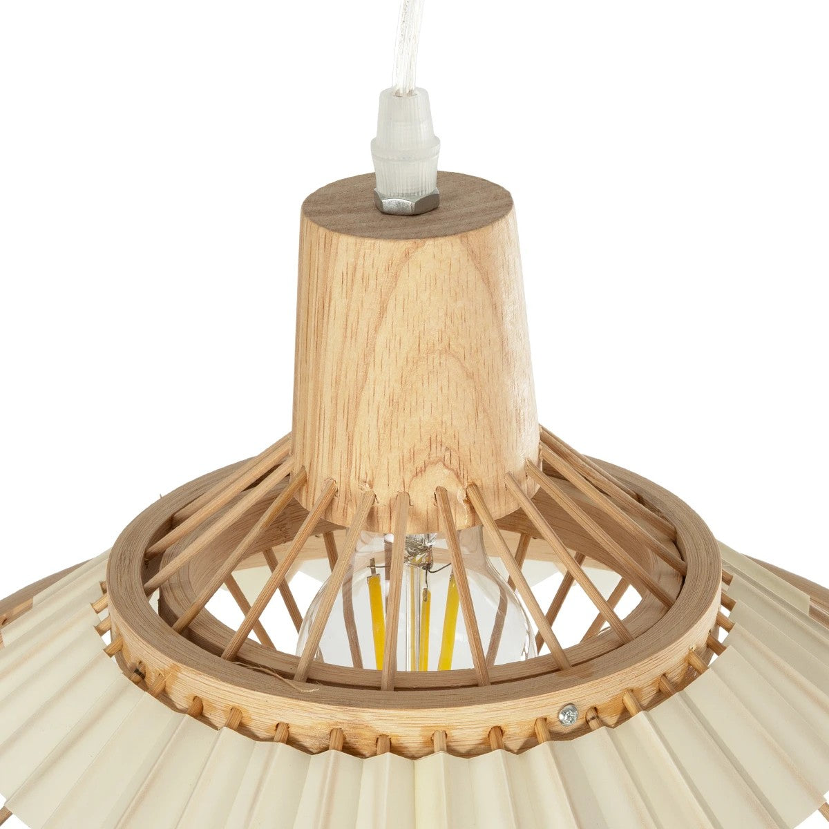 VENTALIA 999-0068 Boho Κρεμαστό Φωτιστικό Οροφής με Ντουί 1 x E27 AC 220-240V IP20 - Μπεζ - Μ40 x Π40 x Y23