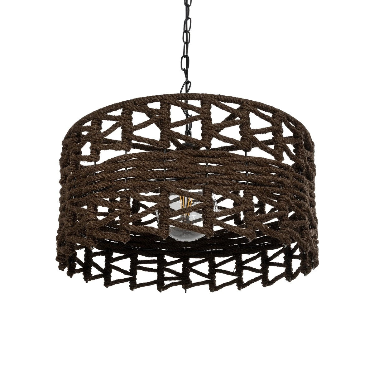 VERA 999-0069 Boho Κρεμαστό Φωτιστικό Οροφής με Ντουί 1 x E27 AC 220-240V IP20 - Καφέ - Μ50 x Π50 x Υ25