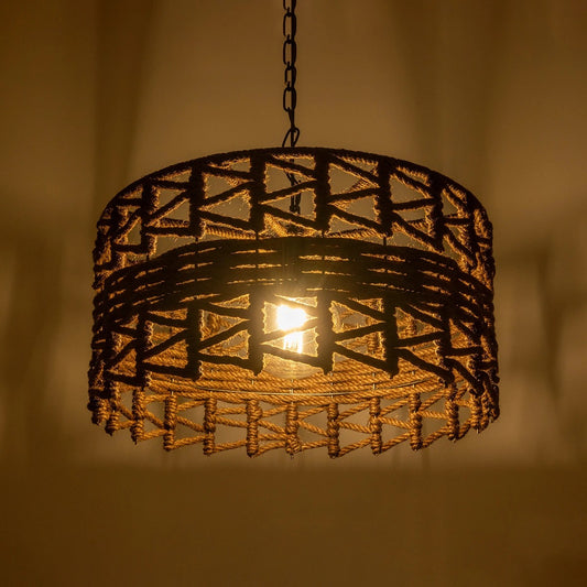 VERA 999-0069 Boho Κρεμαστό Φωτιστικό Οροφής με Ντουί 1 x E27 AC 220-240V IP20 - Καφέ - Μ50 x Π50 x Υ25