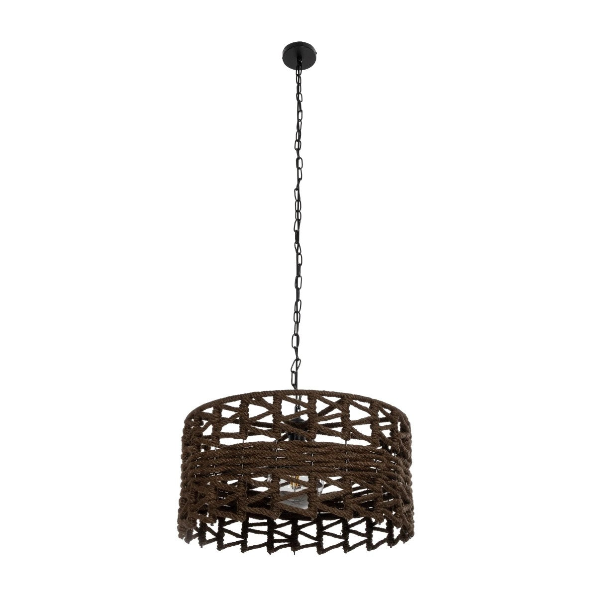 VERA 999-0069 Boho Κρεμαστό Φωτιστικό Οροφής με Ντουί 1 x E27 AC 220-240V IP20 - Καφέ - Μ50 x Π50 x Υ25