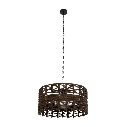 VERA 999-0069 Boho Κρεμαστό Φωτιστικό Οροφής με Ντουί 1 x E27 AC 220-240V IP20 - Καφέ - Μ50 x Π50 x Υ25