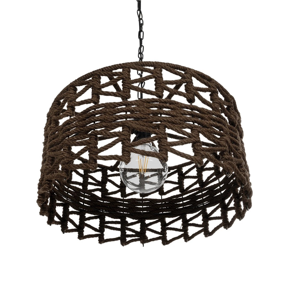 VERA 999-0069 Boho Κρεμαστό Φωτιστικό Οροφής με Ντουί 1 x E27 AC 220-240V IP20 - Καφέ - Μ50 x Π50 x Υ25