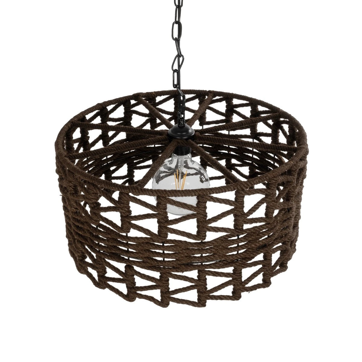 VERA 999-0069 Boho Κρεμαστό Φωτιστικό Οροφής με Ντουί 1 x E27 AC 220-240V IP20 - Καφέ - Μ50 x Π50 x Υ25