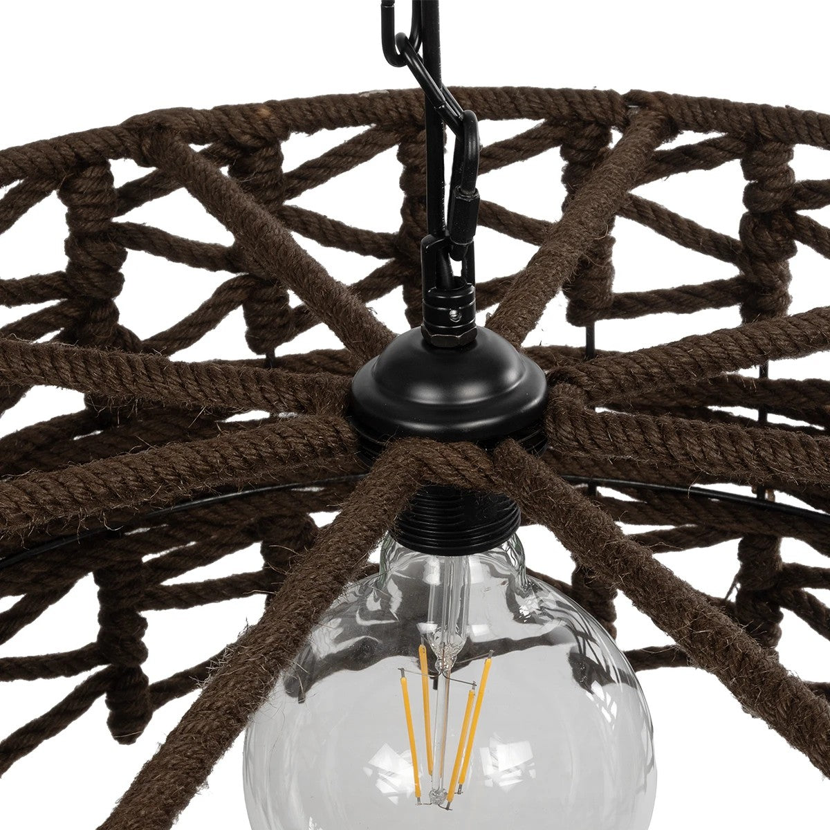 VERA 999-0069 Boho Κρεμαστό Φωτιστικό Οροφής με Ντουί 1 x E27 AC 220-240V IP20 - Καφέ - Μ50 x Π50 x Υ25