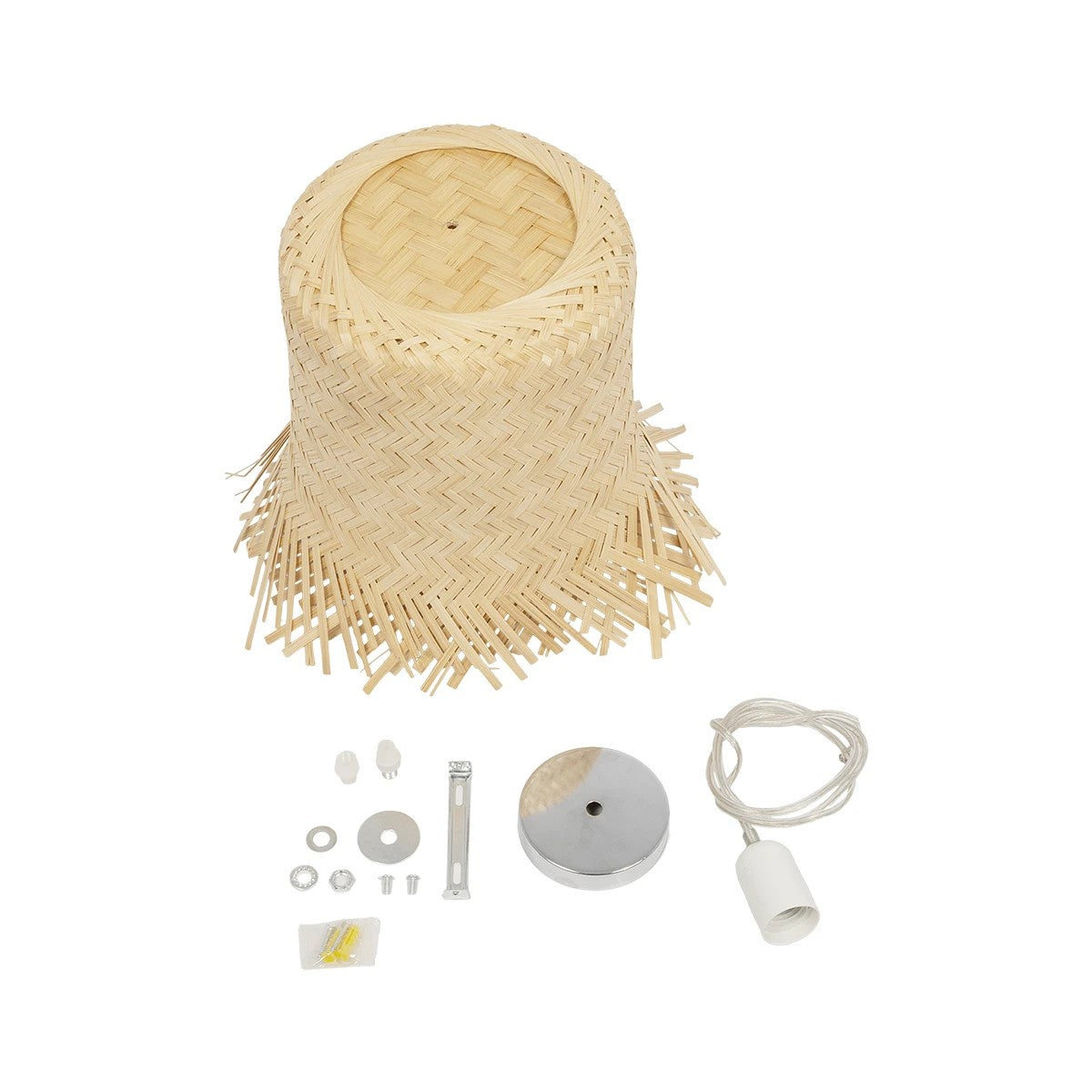 HAWAII 999-0125 Boho Κρεμαστό Φωτιστικό Οροφής με Ντουί 1 x E27 AC 220-240V IP20 - Μπεζ - Μ30 x Π30 x Υ30