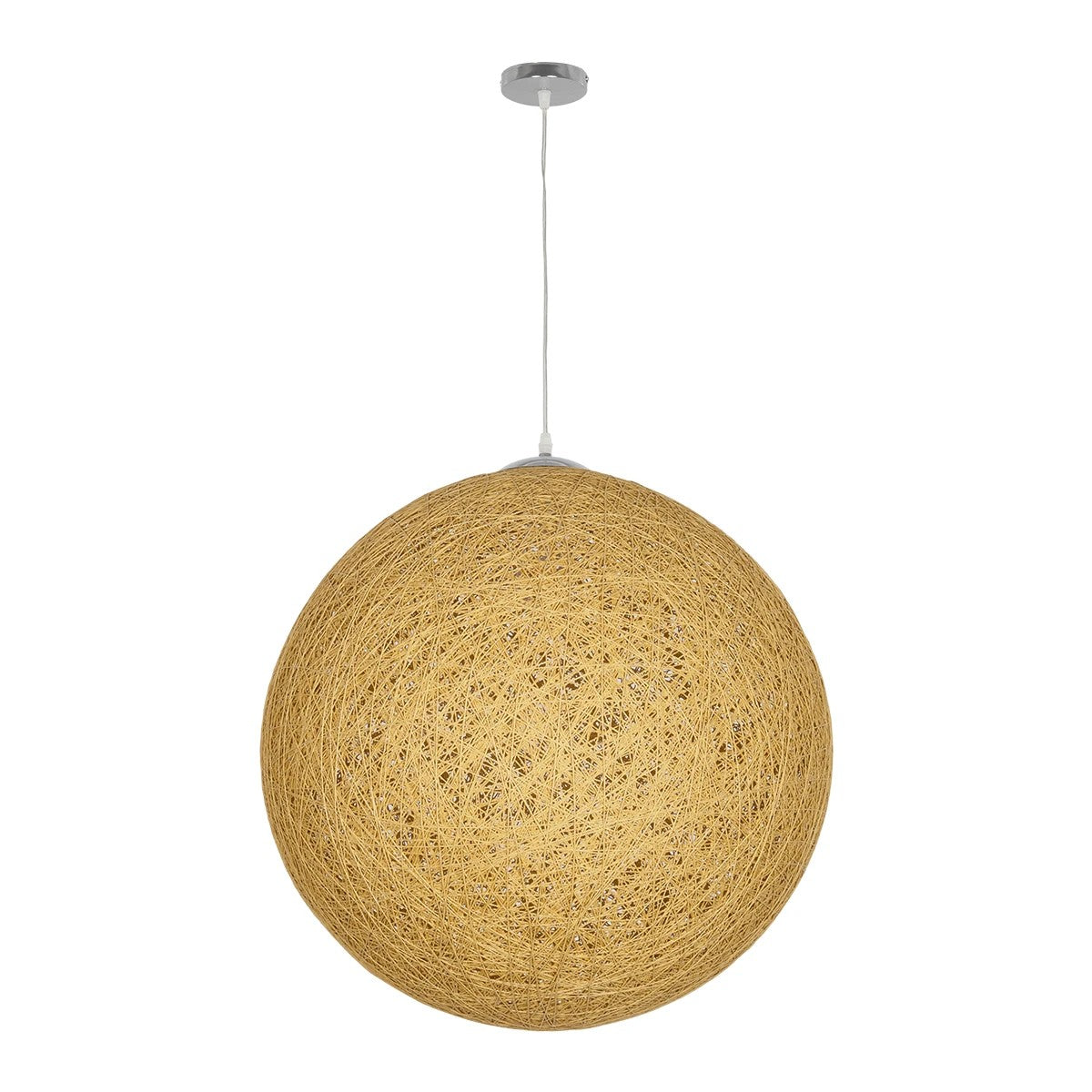 OCEANA 999-0155 Boho Κρεμαστό Φωτιστικό Οροφής με Ντουί 1 x E27 AC 220-240V IP20 - Μπεζ & Χρυσό - Μ60 x Π60 x Υ60