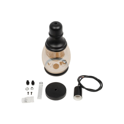OLIVER 999-0188 Vintage Pendant Ceiling Light with 1 x E27 AC 220-240V IP20 Socket - Honey & Black - L14 x W14 x H30