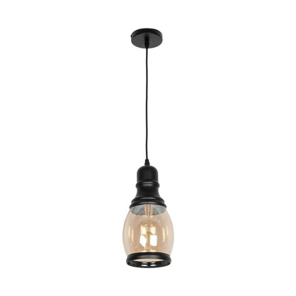 OLIVER 999-0188 Vintage Pendant Ceiling Light with 1 x E27 AC 220-240V IP20 Socket - Honey & Black - L14 x W14 x H30