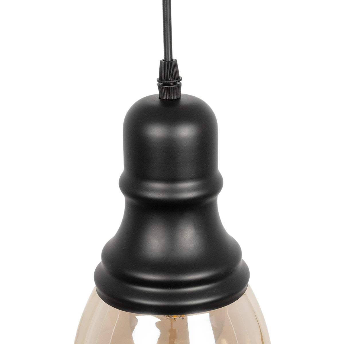 OLIVER 999-0188 Vintage Pendant Ceiling Light with 1 x E27 AC 220-240V IP20 Socket - Honey & Black - L14 x W14 x H30