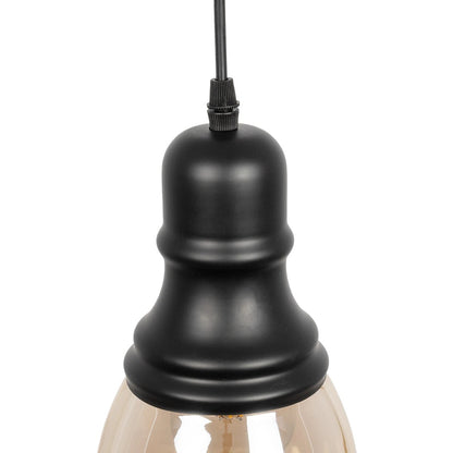 OLIVER 999-0188 Vintage Pendant Ceiling Light with 1 x E27 AC 220-240V IP20 Socket - Honey & Black - L14 x W14 x H30