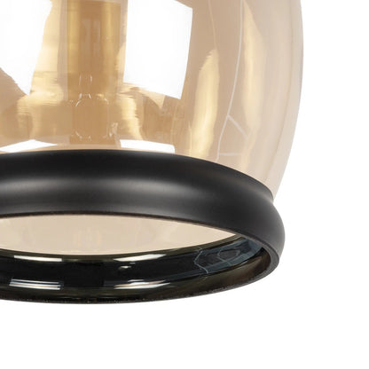 OLIVER 999-0188 Vintage Pendant Ceiling Light with 1 x E27 AC 220-240V IP20 Socket - Honey & Black - L14 x W14 x H30