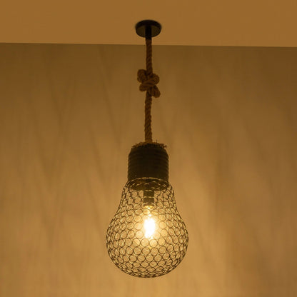 URBAN 999-0192 Vintage Κρεμαστό Φωτιστικό Οροφής με Ντουί 1 x E27 AC 220-240V IP20 - Μαύρο & Μπεζ - Μ28 x Π28 x Υ80