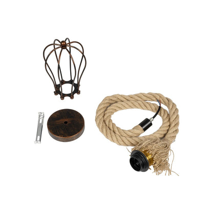 CAMBER 999-0200 Vintage Κρεμαστό Φωτιστικό Οροφής με Ντουί 1 x E27 AC 220-240V IP20 - Χάλκινο & Μπεζ - Μ12 x Π12 x Υ80