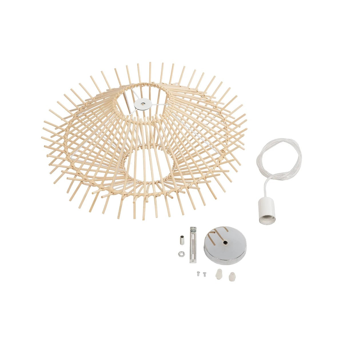 SASSO 999-0201 Boho Κρεμαστό Φωτιστικό Οροφής με Ντουί 1 x E27 AC 220-240V IP20 - Μπεζ - Μ50 x Π50 x Y23
