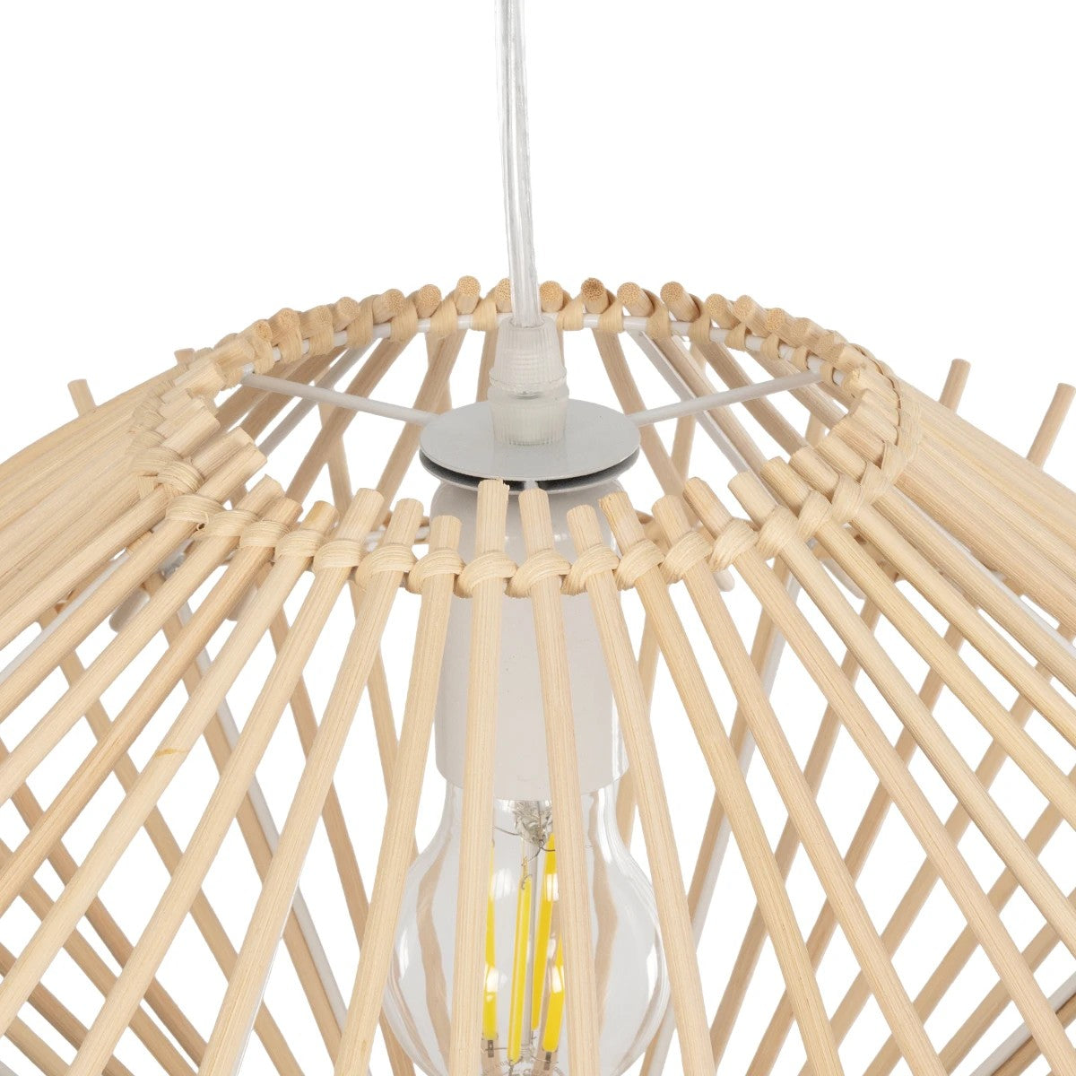 SASSO 999-0201 Boho Κρεμαστό Φωτιστικό Οροφής με Ντουί 1 x E27 AC 220-240V IP20 - Μπεζ - Μ50 x Π50 x Y23