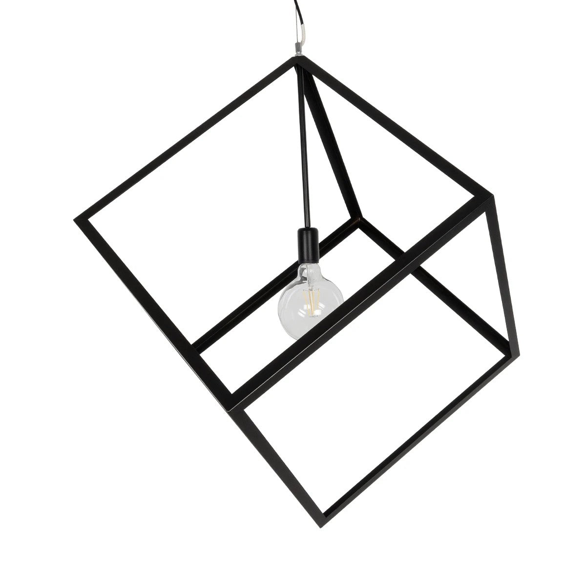 CUBE 999-0215 Μοντέρνο Κρεμαστό Φωτιστικό Οροφής με Ντουί 1 x E27 AC 220-240V IP20 - Μαύρο - Μ70 x Π70 x Υ87
