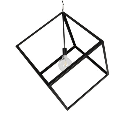 CUBE 999-0215 Μοντέρνο Κρεμαστό Φωτιστικό Οροφής με Ντουί 1 x E27 AC 220-240V IP20 - Μαύρο - Μ70 x Π70 x Υ87