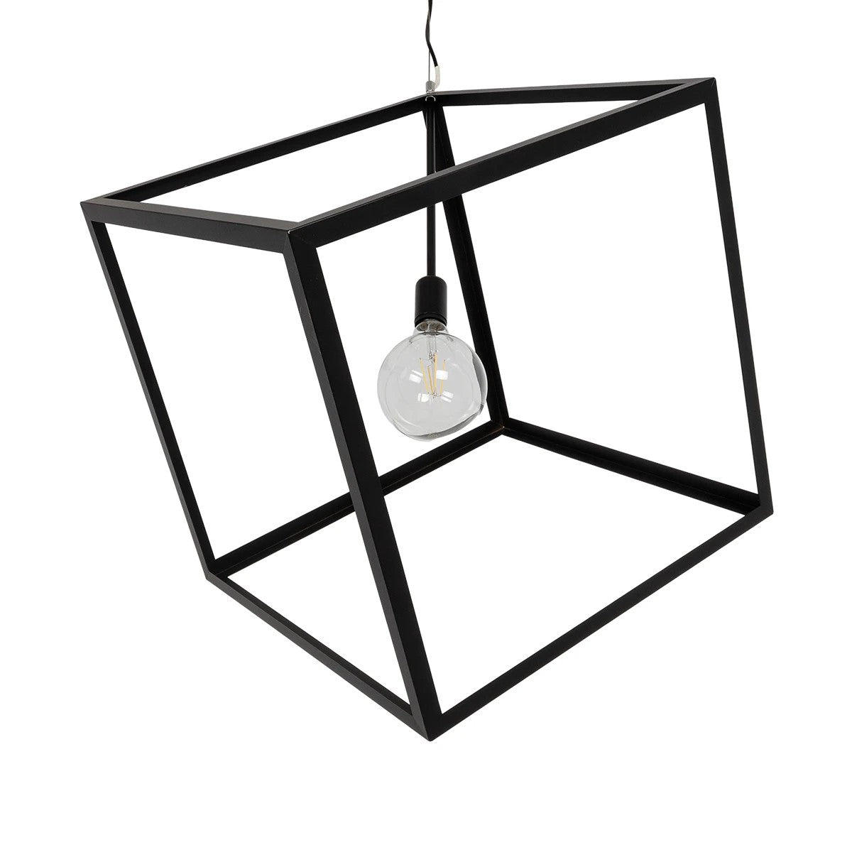 CUBE 999-0215 Μοντέρνο Κρεμαστό Φωτιστικό Οροφής με Ντουί 1 x E27 AC 220-240V IP20 - Μαύρο - Μ70 x Π70 x Υ87