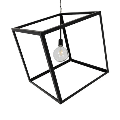 CUBE 999-0215 Μοντέρνο Κρεμαστό Φωτιστικό Οροφής με Ντουί 1 x E27 AC 220-240V IP20 - Μαύρο - Μ70 x Π70 x Υ87