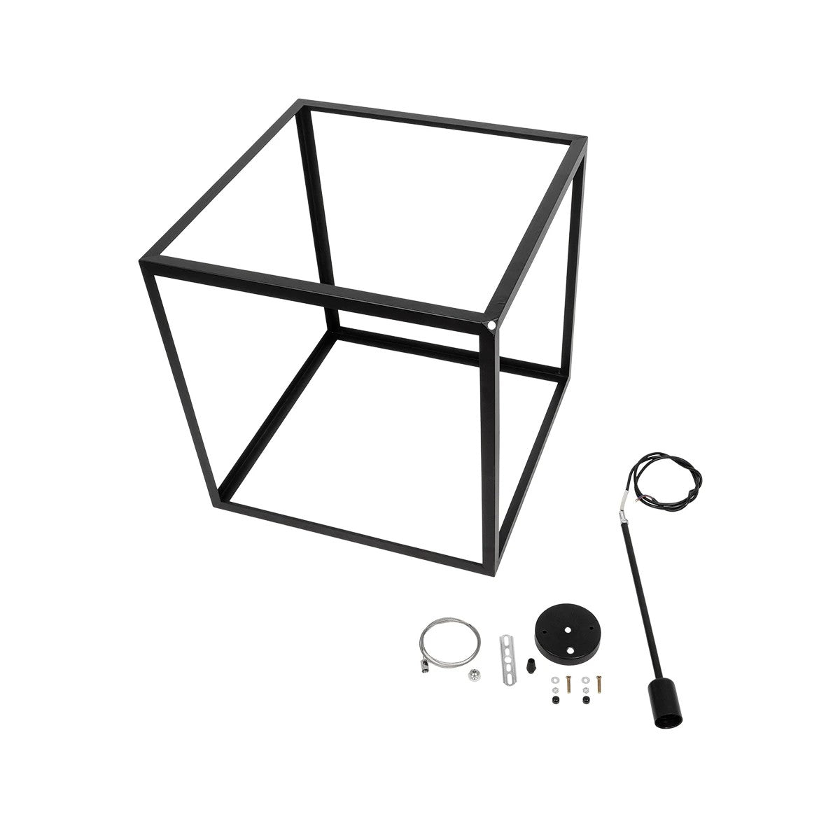 CUBE 999-0215 Μοντέρνο Κρεμαστό Φωτιστικό Οροφής με Ντουί 1 x E27 AC 220-240V IP20 - Μαύρο - Μ70 x Π70 x Υ87