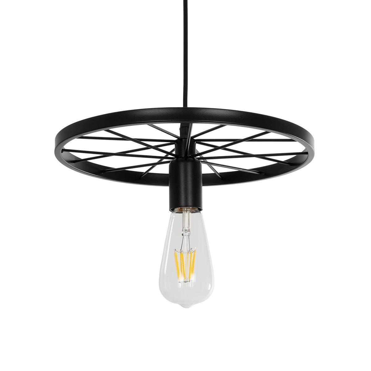 CASTOR 999-0228 Vintage Κρεμαστό Φωτιστικό Οροφής με Ντουί 1 x E27 AC 220-240V IP20 - Μαύρο - Μ30 x Π30 x Υ11