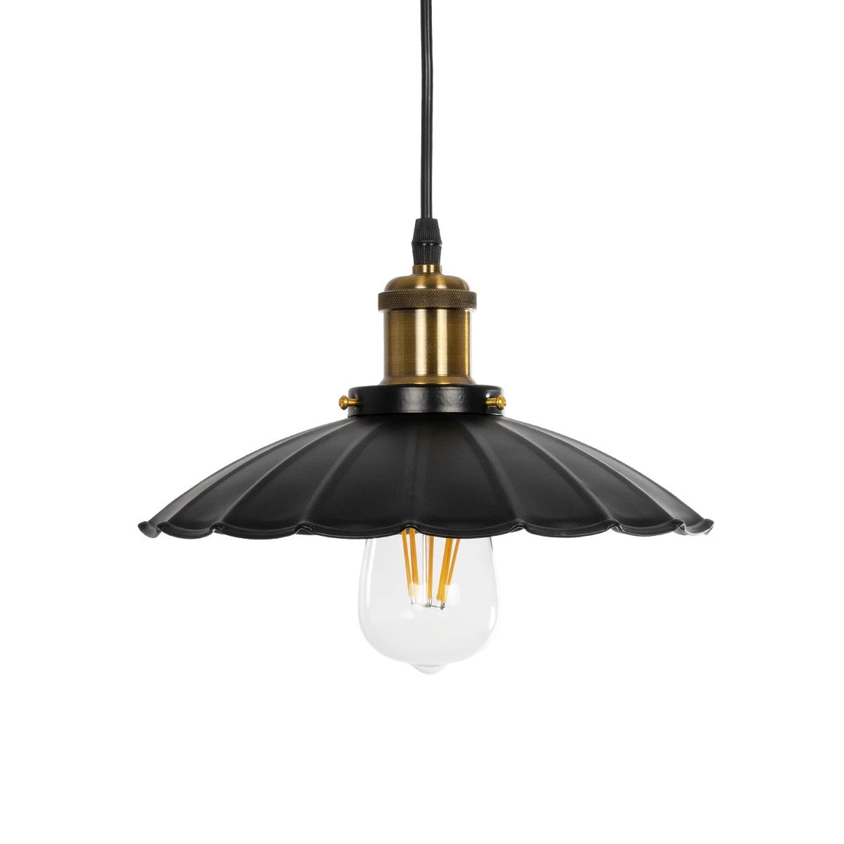 MARGI 999-0229 Vintage Κρεμαστό Φωτιστικό Οροφής με Ντουί 1 x E27 AC 220-240V IP20 - Μαύρο & Χρυσό - Μ26 x Π26 x Υ14