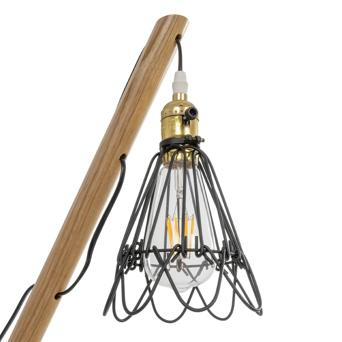 ELMA 999-0239 Μοντέρνο Επιτραπέζιο Φωτιστικό Πορτατίφ Μονόφωτο 1 x E27 IP20 Μπεζ Ξύλο με Μαύρο Μέταλλο - Μ35 x Π20 x Υ43