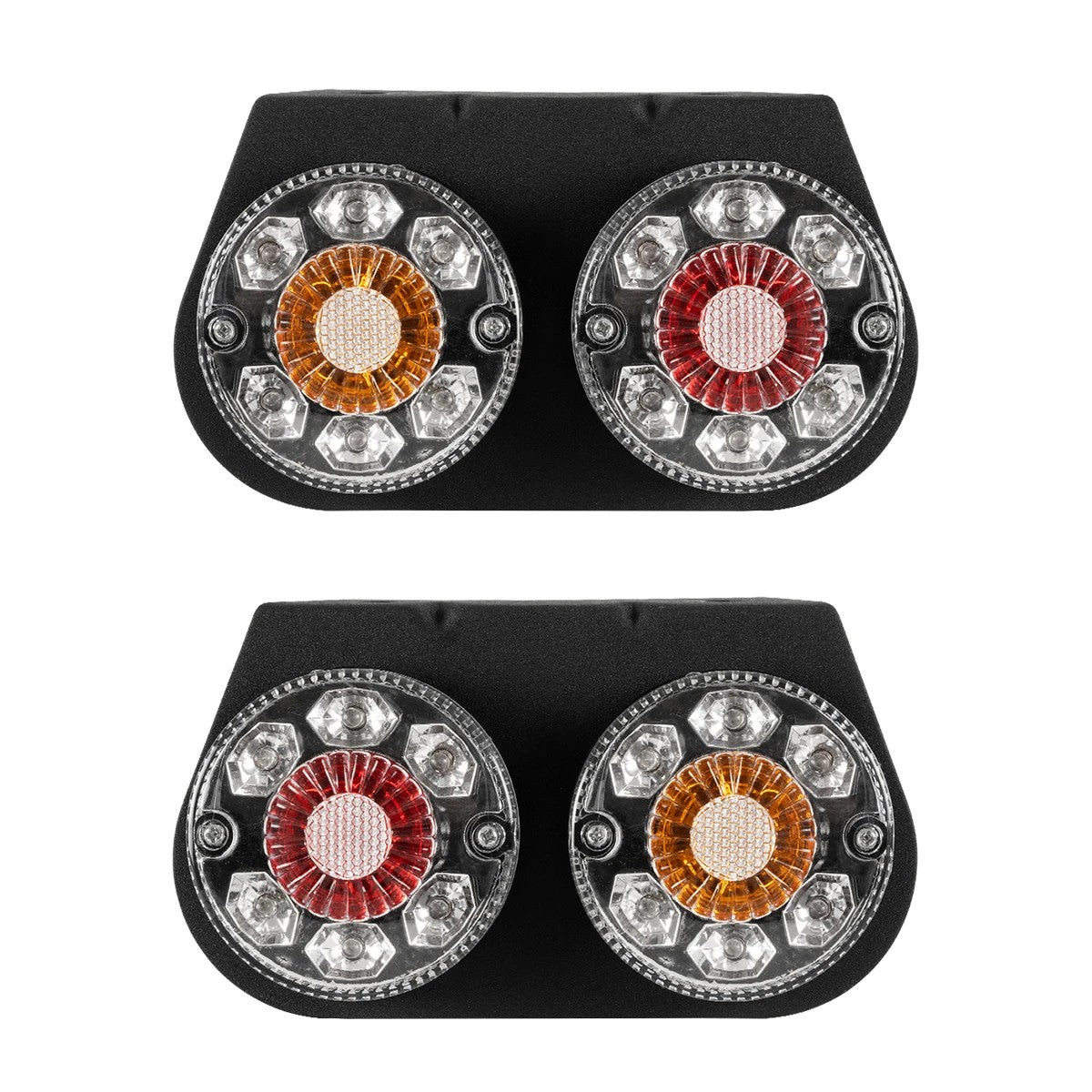 TAILIGHT 999-0251 Πίσω Φανάρι Οχημάτων LED 9W 360lm 180° DC 24V Αδιάβροχο IP66 Πορτοκαλί & Κόκκινο & Ψυχρό Λευκό 6000K - Μ18.5 x Π5 x Υ10 - Πακέτο 2 Τεμαχίων