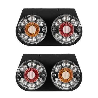 TAILIGHT 999-0251 Πίσω Φανάρι Οχημάτων LED 9W 360lm 180° DC 24V Αδιάβροχο IP66 Πορτοκαλί & Κόκκινο & Ψυχρό Λευκό 6000K - Μ18.5 x Π5 x Υ10 - Πακέτο 2 Τεμαχίων