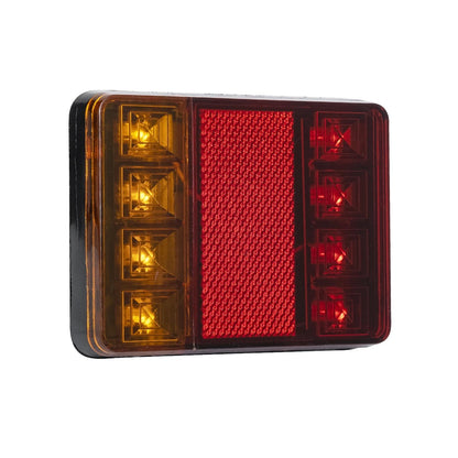 TAILIGHT 999-0255 Πίσω Φανάρι Οχημάτων LED 9W 360lm 140° DC 12V Αδιάβροχο IP66 Πορτοκαλί & Κόκκινο & Ψυχρό Λευκό 6000K - Μ12 x Π9.5 x Υ2 - Πακέτο 2 Τεμαχίων