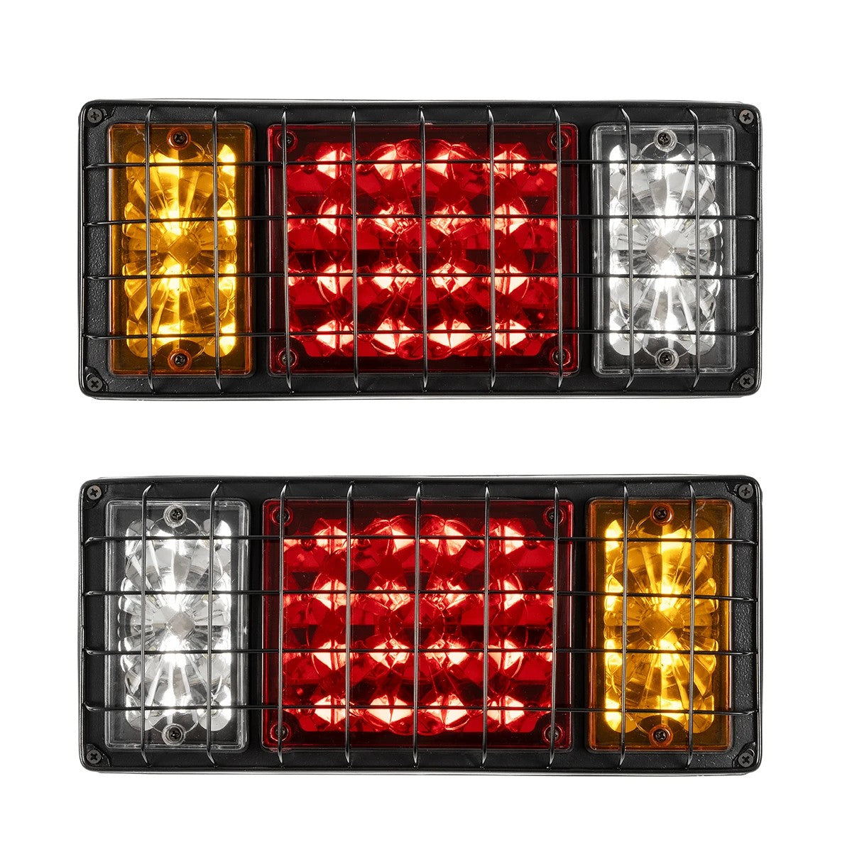 TAILIGHT 999-0258 Πίσω Φανάρι Οχημάτων LED 9W 360lm 180° DC 24V Αδιάβροχο IP66 Πορτοκαλί & Κόκκινο & Ψυχρό Λευκό 6000K - Μ34.5 x Π5.5 x Υ15 - Πακέτο 2 Τεμαχίων