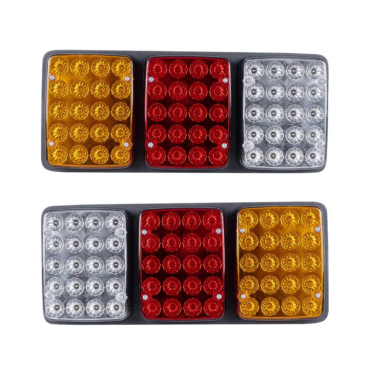 TAILIGHT 999-0260 Πίσω Φανάρι Οχημάτων LED 9W 360lm 180° DC 24V Αδιάβροχο IP66 Πορτοκαλί & Κόκκινο & Ψυχρό Λευκό 6000K - Μ33 x Π2.4 x Υ14 - Πακέτο 2 Τεμαχίων
