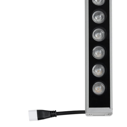 WASHERPANDA 999-0273 LED Wall Washer Light Bar 36W 4140lm 15° DC 24V Waterproof IP67 Natural White 4500K Dimmable - Bridgelux SMD Chip - Charcoal Grey - L100 x W4 x H3